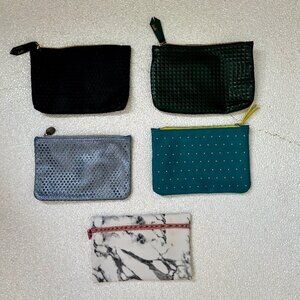 IPSY Makeup Bags Vegan Leather  Set of 5